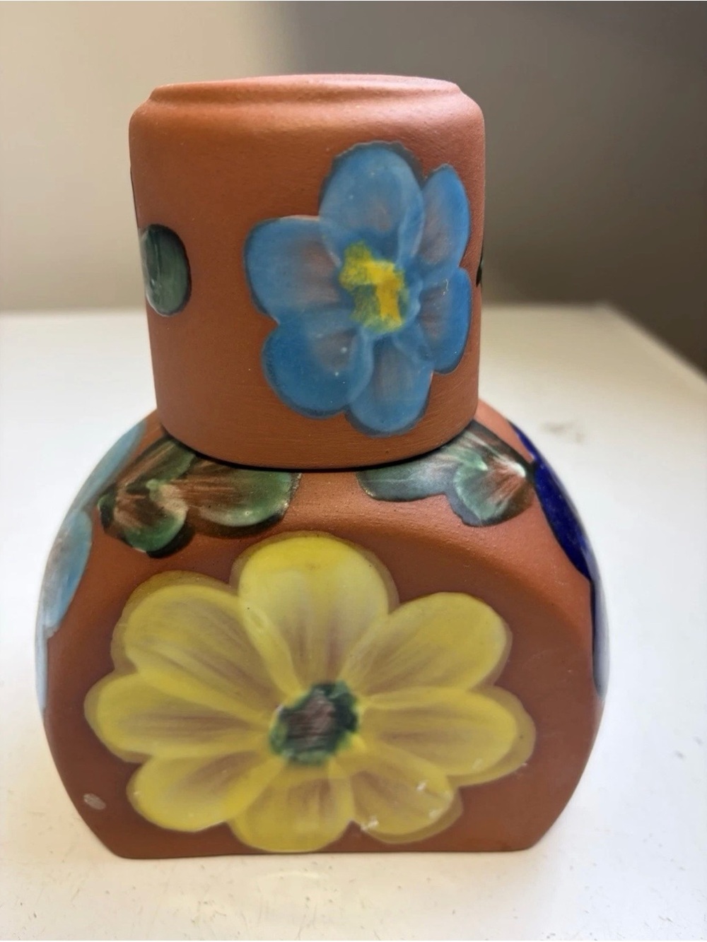 Redware Bold Floral Bedside
Water Pitcher...